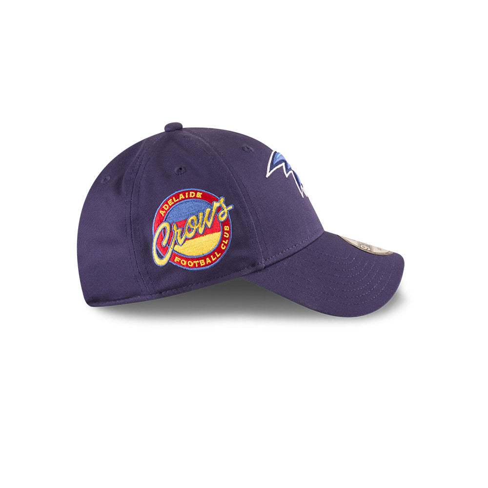 Adelaide Crows Youth Hat - AFL 2025 Badged Navy Blue OTC 9Forty Kids Strapback Cap - New Era